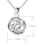 ALOV Jewelry Sterling Silver Grandma and Grandson Love Heart Cubic Zirconia Pendant Necklace ALOV Jewelry Sterling Silver Grandma and Grandson Love Heart Cubic Zirconia Pendant Necklace