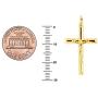 Ritastephens Sterling Silver Gold Overlay Round or Flat Italian Crucifix Cross Charm Pendant Necklace