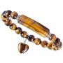 rockcloud Healing Love Heart Stone Bracelet Dangle Energy Crystal Charm Stretch Beaded Bracelet Handmade Jewelry for Men and Women