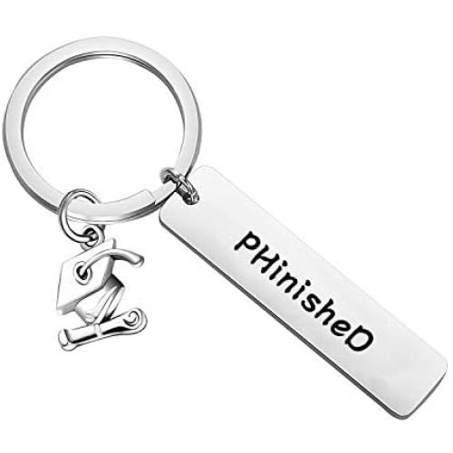 Zuo Bao PHD Graduation Gift 2020 PH.D Keychain Doctorate Student Graduate Gift Phinished Jewelry Doctor Graduation Gift Learned Scholar Graduate Keyring