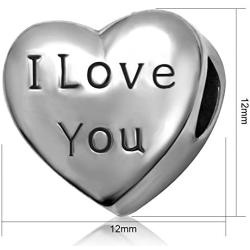 TGLS Heart Mom Charm Love Mother Gifts Jan-Dec Simulated Birthstone Beads for European Charms Bracelets