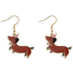 BAUNA Dachshund Dangle Earrings Dog Mom Doxie Gifts Ideas Cute Animal Jewelry for Women Girls Gift