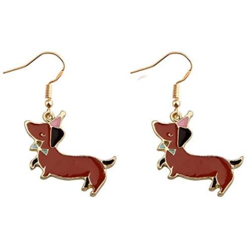 BAUNA Dachshund Dangle Earrings Dog Mom Doxie Gifts Ideas Cute Animal Jewelry for Women Girls Gift