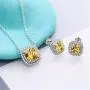 Monthers Day Gifts Diamond Jewelry for Women Sterling Silver Jewelry Set Princess Cut Necklace and Stud Earrings with Yellow CZ Stones Wedding Jewelry Gifts for Mom/Wife/Sister/Friend Monthers Day Gifts Diamond Jewelry for Women Sterling Silver Jewelry Set Princess Cut Necklace and Stud Earrings with Yellow CZ Stones Wedding Jewelry Gifts for Mom/Wife/Sister/Friend