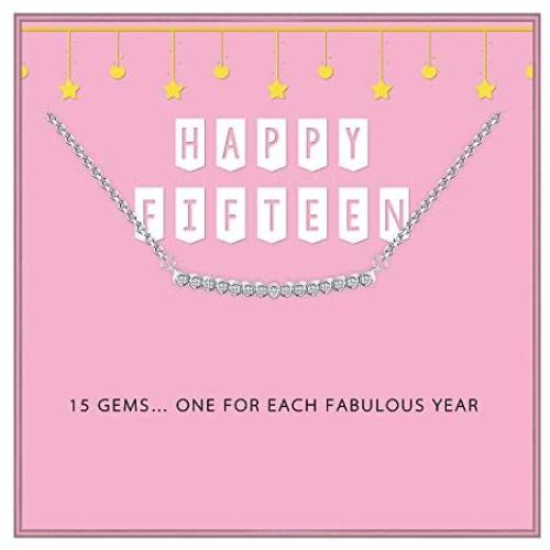 SOLINFOR 15th Birthday Gifts for Girls - Sterling Silver Necklace - 15 Beads for 15 Year Old Girl - Jewelry Gift Idea for Her