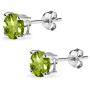 Sterling Silver 6mm Round-Cut Solitaire Stud Earrings, Choice of 12 Colors