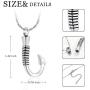 constantlife Cremation Jewelry for Ashes Urn Memorial Necklace Fish Hook Design Stainless Steel Pendant Keepsake Ashes Holder