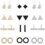 12 Pairs Tiny Stud Earrings Set for Men Women - Black Silver Golden Square Round Bar Triangle Stud Earrings Jewelry 12 Pairs Tiny Stud Earrings Set for Men Women - Black Silver Golden Square Round Bar Triangle Stud Earrings Jewelry