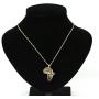 Big Size Crystal Africa Map Pendant Necklace Women Girl 24K Gold Plated African Map Hiphop Item