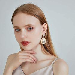 Sinkcangwu Women Earrings Statement Rhinestone Earrings Round Tree Pendant Trend Fashion Jewelry Drop Hanging Dangle Earring Charm Colorful