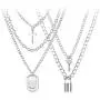 BVROSKI Chains Necklace for Eboy Egirl Men Male Emo Goth Women Teen Girls Boys,2 Layered Lock Key Pendants Necklaces Set,Stainless Steel Jewelry Pack for Pants Punk Play BVROSKI Chains Necklace for Eboy Egirl Men Male Emo Goth Women Teen Girls Boys,2 Layered Lock Key Pendants Necklaces Set,Stainless Steel Jewelry Pack for Pants Punk Play