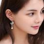 ABJFJE Asymmetrical Star Moon Dangle Earring Bohemian Sparkle Crystal Design Drop Dangling Earrings for Women Girl Fashion Jewelry