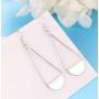 Sllaiss 925 Sterling Silver Paddle Dangle Earrings Geometric Triangle Statement Drop Earrings for Women Girls Lightweight