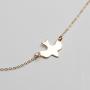 FXmimior Dove Bird Deck Shapped Plated Chic Necklace Jewelry For Women