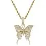 TOPGRILLZ Fully Iced Out Lab Diamond Butterfly Chain Pendant Necklace for Women 14K Real Gold Plated Birthday Gifts TOPGRILLZ Fully Iced Out Lab Diamond Butterfly Chain Pendant Necklace for Women 14K Real Gold Plated Birthday Gifts