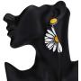 D.Rosse Fashion Unique Funny Lightweight Acrylic Big Daisy Flower Dangle Drop Earrings for Women Girls 70s 80s 90s Statement Sunflower Jewelry Gifts
