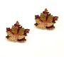 DREAMLANDSALES Celebrity Fall Autumn Festival Enamel Sugar Maple Leaf Necklace and Earrings Jewelry Sets