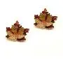DREAMLANDSALES Celebrity Fall Autumn Festival Enamel Sugar Maple Leaf Necklace and Earrings Jewelry Sets