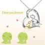 Dinosaur Necklace Sterling Silver Love Heart Engraved I Love You Forever Dinosaur Pendant Necklaces Jewelry Gifts For Women Girls Mother Daughter