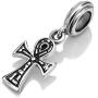 925 Sterling Silver Ankh Cross Dangle Bead Charm Fit Major Brand Bracelet