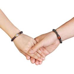 Jovivi King&Queen Crown Distance Couple Bracelets for Men Women 8mm Natural Stone Healing Energy Beads Stretch Bracelet