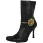 TFJ Women Western Fashion Jewelry Boot Bracelet Gold Metal Chain Shoe Anklet Brown Flower Bling Charm