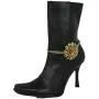 TFJ Women Western Fashion Jewelry Boot Bracelet Gold Metal Chain Shoe Anklet Brown Flower Bling Charm