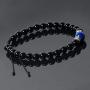 J&C Handmade 4mm Hematite Adjustable Braided Healing Stones Bracelets, S925 Sterling Silver Artisan Barrel Beads Bracelets for Women/Men.