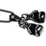 Ineffable Double Fist Set of Stainless Steel Men Necklaces Fitness Pendant Inspirational Necklace for Engagement Sports Gym Gift
