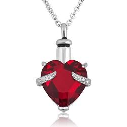 Lantern Low 12 Colors Heart Crystal Cremation URN Necklace for Ashes Jewelry Memorial Keepsake Pendant