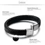 Jstyle Braided Leather Bracelets for Men Bangle Bracelets Fashion Magnetic Clasp 7.5-8.5 Inch