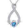 DAOSHANG 925 Sterling Silver High Polish Infinity Good Luck Irish Claddagh Pendant Necklace for Women