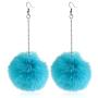 6Pairs Colorful Faux Fur Round Ball Plush Pom Pom Drop Dangle Big Earrings Lovely Cute Long Tassel Statement Fluffy Earrings for Women Girl Girlfriend Christmas Valentines Jewelry Gift