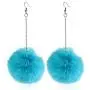 6Pairs Colorful Faux Fur Round Ball Plush Pom Pom Drop Dangle Big Earrings Lovely Cute Long Tassel Statement Fluffy Earrings for Women Girl Girlfriend Christmas Valentines Jewelry Gift