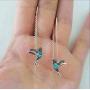 Hummingbird Earrings For Women Threader Earrings Dangle Drop Earrings Crystal Tassel Earrings Rhinestone Diamond Stud Earrings Thanksgiving Day Gift Fashion Jewelry For Women Girls(Pink/Blue)