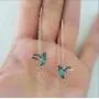 Hummingbird Earrings For Women Threader Earrings Dangle Drop Earrings Crystal Tassel Earrings Rhinestone Diamond Stud Earrings Thanksgiving Day Gift Fashion Jewelry For Women Girls(Pink/Blue)