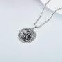 PDTJMTG Wolf Necklace Sterling Silver Viking Jewelry, 20”+2”