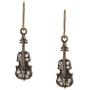Spinningdaisy Antique Bronze Musical Instrument Dangle Earrings