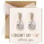 A+O Bridesmaid Earrings Gift, Drop Earrings in Silver, Gold, Rose Gold