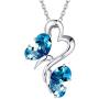 FANCIME September Birthstone Sterling Silver Butterfly Necklace Synthetic Blue Spinel Created Sapphire Dainty Pendant Fine Gifts Jewelry for Women Girls 18''