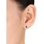 Orchid Jewelry 925 Sterling Silver Stud Vintage Earrings Set For Women Round Red Garnet, Purple Amethyst, White Topaz Gemstone Fashion Jewellery Anniversary Engagement, Birthday Gifts For Ladies