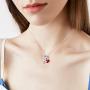 ONEFINITY Bear Necklace Sterling Silver Bear Crystal Necklace Cute Animal Pendant Jewelry for Women Girls