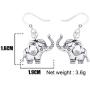 WEVENI Alloy Silver Gold Plated Cute Tiny Elephant Earrings Dangle Drop Antique Jewelry For Women Girls Dainty Gift