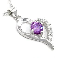 You Are the Only One in My Heart [Purple] Sterling Silver Pendant Necklace