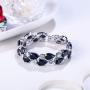 EVER FAITH Womens Prong Cubic Zirconia Vintage Style Dual Layer Tear Drop Bracelet