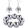 Tatuo 3 Pieces Disco Costume Disco Ball Bracelet Disco Ball Earrings 70s Disco Jewelry