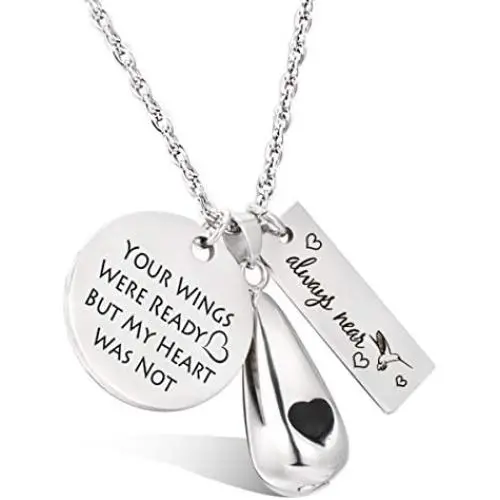 Gredstar Teardrop Urn Necklace with Tag Memorial Ash Jewelry Keepsake Jewelry Locket Pendant Cremation Jewelry for Ashes Gredstar Teardrop Urn Necklace with Tag Memorial Ash Jewelry Keepsake Jewelry Locket Pendant Cremation Jewelry for Ashes