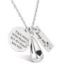 Gredstar Teardrop Urn Necklace with Tag Memorial Ash Jewelry Keepsake Jewelry Locket Pendant Cremation Jewelry for Ashes
