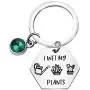 KUIYAI Funny Gardening Keychain I Wet My Plants with Green Birthstone Charm Keyring Plant Lover Gift Florist Jewelry