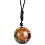 iSTONE 7 Chakra Gemstone Crystal Necklace Energy Healing Crystals Chakra Necklace Resin Ammonite Fossil Spiral Necklace